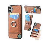 (Brown)For Nothing Cmf Phone 1 Case Card Slots Ring Holder Kickstand Phone Cover-blue