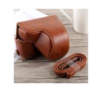(Brown)Full Body Camera PU Leather Case Bag with Strap for Sony A6300