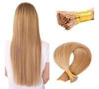 Brown I Tip Extensions de vrais cheveux humains pour plus épais Pour ajouter du volume Durable Pas de dommages 22 pouces 50g I Tip Extensions Cheveux Remy naturels droits,24inch