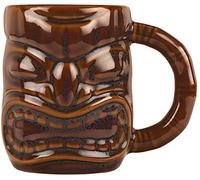 (Brown) - Large Colourful Tiki Cups. Lovely Tiki Cocktail Mugs in Red Green & Brown (Brown)