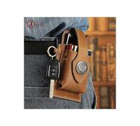 (Brown)Leather Mobile Phone Belt Bag Multifunctional Phone Bag Gifts For Husband Son Father/YY