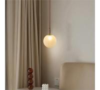 Brown Leather Pendant Light Design 20/25/30cm White Glass Dining Room Bedside Kitchen Foyer Lamp E27 Bulb