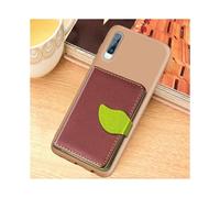 (Brown)Litchi Pattern Card Bag Wallet Bracket + TPU Phone Case with Card Slot Wallet Bracket Function For Samsung A70