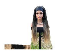 Brown Long Headband Box Braids Wig Braided Dreadlock Wig Synthetic Braiding Beauty Hair Wigs For Women/Men(T27)