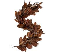 Brown Magnolia Leaf Garland, Artificial Magnolia Leaf Garland Realistic, 6ft Autumn Magnolias Leaf Artificial Garlands,for Fireplace Mantel, Christmas, and Thanksgiving Decorations (1PCS)