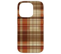 Brown Orange Plaid Pattern Accessories Fall Collection Coque pour iPhone 14 Pro