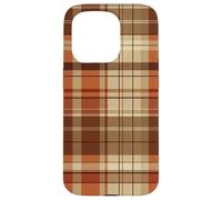 Brown Orange Plaid Pattern Accessories Fall Collection Coque pour iPhone 15 Pro
