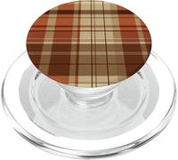 Brown Orange Plaid Pattern Accessories Fall Collection PopSockets PopGrip pour MagSafe