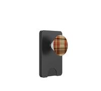 Brown Orange Plaid Pattern Accessories Fall Collection PopSockets PopWallet pour MagSafe