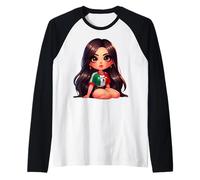 Brown Pride Chicana Mexican Girl Chola Badass Patriotic Manche Raglan