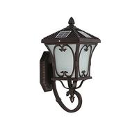 Brown Solar Wall Light Villa Garden Courtyard Outdoor Wall Sconce Ip55 Waterproof Wall Lamp Household Solar Outdoor Lighting Fixtures,Warm Light