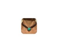Brown Suede Choker Necklace for Women Trendy Boho Layered Leather Necklace Western Turquoise Necklace Boho Necklaces Jewelry