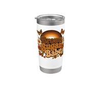 Brown Sugar Babe Boho Floral Papillon Mélanine Gobelet isotherme en acier inoxydable double paroi