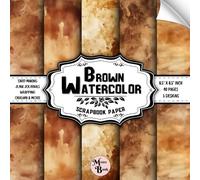 Brown Watercolor Scrapbook Paper: Double Sided Sheets | for Scrapbooking, Decoupage, Origami, and Various DIY Craft Projects | 8.5" x 8.5" (21.59 x 21.59 cm)