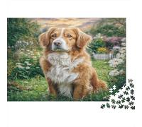 Brown White Dog Garden 1000 Piece Jigsaw Puzzle Paper for Adults Relaxation Focus Gift 70x50cm/1000pcs