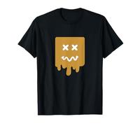 Brown X-Eyes Wavy Block Face Brown Graphic T-Shirt