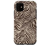 Brown Zebra Stripes Exotic Animal Pattern Coque pour iPhone 11