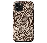 Brown Zebra Stripes Exotic Animal Pattern Coque pour iPhone 11 Pro