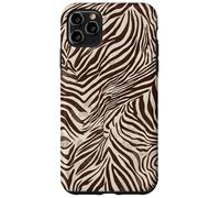 Brown Zebra Stripes Exotic Animal Pattern Coque pour iPhone 11 Pro Max
