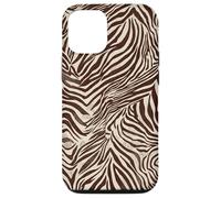 Brown Zebra Stripes Exotic Animal Pattern Coque pour iPhone 12/12 Pro