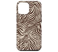 Brown Zebra Stripes Exotic Animal Pattern Coque pour iPhone 12 Pro Max