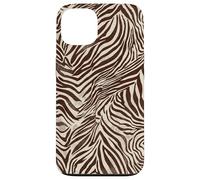 Brown Zebra Stripes Exotic Animal Pattern Coque pour iPhone 13