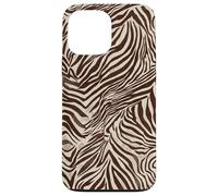 Brown Zebra Stripes Exotic Animal Pattern Coque pour iPhone 13 Pro Max