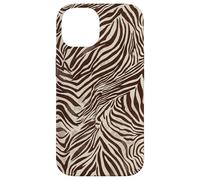 Brown Zebra Stripes Exotic Animal Pattern Coque pour iPhone 14