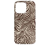 Brown Zebra Stripes Exotic Animal Pattern Coque pour iPhone 15 Pro Max