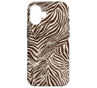 Brown Zebra Stripes Exotic Animal Pattern Coque pour iPhone 16