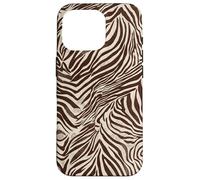 Brown Zebra Stripes Exotic Animal Pattern Coque pour iPhone 16 Pro