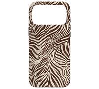 Brown Zebra Stripes Exotic Animal Pattern Coque pour iPhone 17 Pro Max