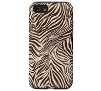 Brown Zebra Stripes Exotic Animal Pattern Coque pour iPhone SE (2020) / 7/8
