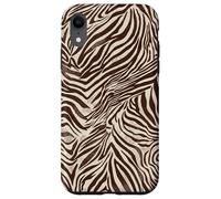 Brown Zebra Stripes Exotic Animal Pattern Coque pour iPhone XR