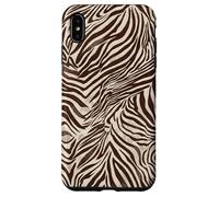 Brown Zebra Stripes Exotic Animal Pattern Coque pour iPhone XS Max