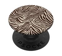 Brown Zebra Stripes Exotic Animal Pattern PopSockets PopGrip Adhésif