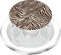 Brown Zebra Stripes Exotic Animal Pattern PopSockets PopGrip pour MagSafe