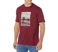 Browning Men's Buckmark T-Shirt, Hunting & Outdoors Short Sleeve Graphic Tees, USA Landscape (Maroon)