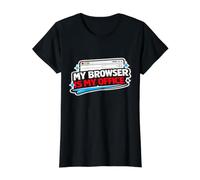 Browser is My Office Funny Programmer, ingénieurs logiciels T-Shirt Graphique avec Valeur, Femme, Noir, L