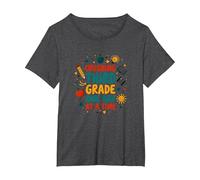 Broyage de troisième année Un Jour à la Fois T-Shirt, Femme Grandes Tailles, Chiné Foncé, 5X