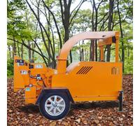 Broyeur à bois de qualité industrielle, multifonction pour bûches, souches, feuilles, déchets de jardin, cadre en acier robuste, système d'alimentation automatique