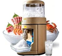 Broyeur à glace électrique 480 W avec seau de 15 l, à granita anti-bourrage à inversion automatique, texture ajustable centres commerciaux et événements en plein air.