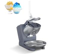 Broyeur à glace électrique, machine à cônes de neige commerciale avec 2 modes de grossièreté réglables, glace pilée de 65 kg/heure, entrée de grand diamètre, petit disjoncteur de smoothie pour b gray