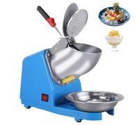 Broyeur À Glace Électrique, Machine À Cônes de Neige Commerciale avec Doubles Lames, 2 Réglages de Grossièreté Réglables, Protection À Double Couverture, Petit Disjoncteur de Smoothie pour Bars, blue