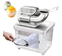 Broyeur à glace électrique, machine à raser la glace automatique 350 W, avec bac de stockage de 30 L et double lames en acier inoxydable, rasage haute efficacité 300 kg/h, for sushi, glace pilée