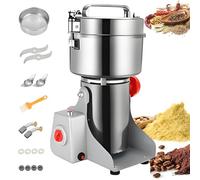 Broyeur à grains électrique 800 g, moulin à grains à épices 25 000 tr/min, broyage rapide en 30 secondes avec 2 lames, moulin à entrée d'alimentation de 15 cm avec tamis pour épices sèches, herbes