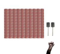 Broyeur À Ongles Pour Animaux De Compagnie, Kit De Remplacement De Papier De Verre | Anneaux De Bande De Ponçage Multi-tailles De 13mm, 25g, Axe De Meulage Noir, Ensemble D'outils De Polissage, Fourni