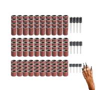 Broyeur À Ongles Pour Animaux De Compagnie, Kit De Remplacement De Papier De Verre | Anneaux De Bande De Ponçage Multi-tailles De 13mm, 25g, Axe De Meulage Noir, Ensemble D'outils De Polissage, Fourni