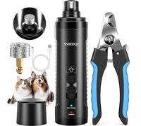 Broyeur à ongles pour chien, coupe-ongles pour chien et kit de coupe-ongles avec 2 lumières LED. Broyeur à ongles électrique super silencieux, rechargeable, pour chiens et chats de petite, moyenne et