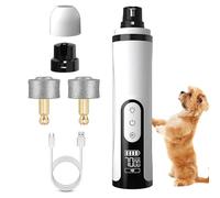 Broyeur à ongles pour chien - Rechargeable - Dispositif de broyage d'ongles pour chats avec lumière LED - Outil de toilettage électrique pour animaux de compagnie, design ergonomique pour petits et